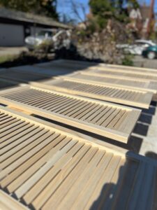 Residential painter in Jackson Michigan exterior shutter painting and finishing